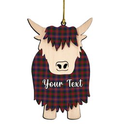 ScotsTee Shop Scottish MacPherson 7 Couple Tartan Highland Cow Ornament Acrylic