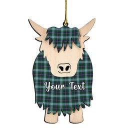 ScotsTee Shop Scottish Porteous Couple Tartan Highland Cow Ornament Acrylic