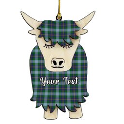 ScotsTee Shop Scottish Porteous Couple Tartan Highland Cow Ornament Acrylic