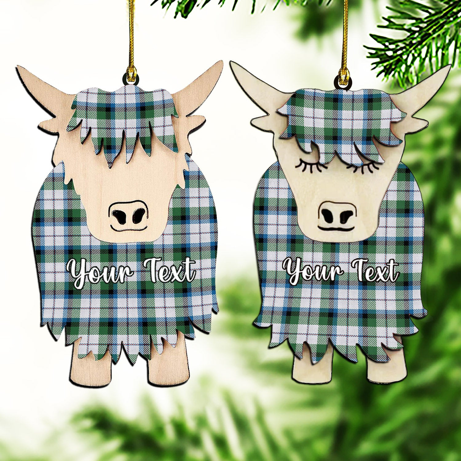 ScotsTee Shop Scottish McNaughton Dress Ancient Couple Tartan Highland Cow Ornament Acrylic