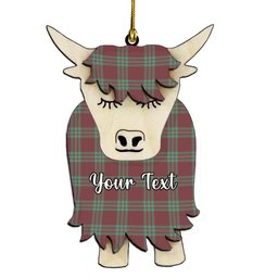 ScotsTee Shop Scottish Gregor Hunting Ancient Couple Tartan Highland Cow Ornament Acrylic