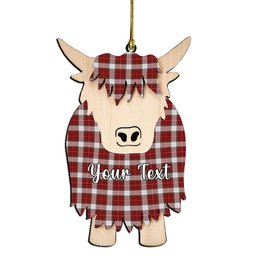 ScotsTee Shop Scottish McPhee Dress Ancient Couple Tartan Highland Cow Ornament Acrylic