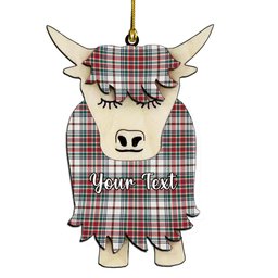 ScotsTee Shop Scottish MacBain Dress Modern Couple Tartan Highland Cow Ornament Acrylic