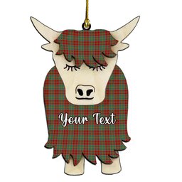 ScotsTee Shop Scottish MacDonald of Kingsburgh Couple Tartan Highland Cow Ornament Acrylic