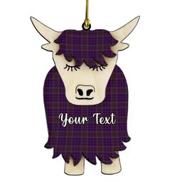 ScotsTee Shop Scottish Phillips Couple Tartan Highland Cow Ornament Acrylic