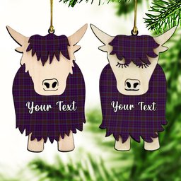 ScotsTee Shop Scottish Phillips Couple Tartan Highland Cow Ornament Acrylic