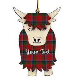 ScotsTee Shop Scottish Macnaghten Couple Tartan Highland Cow Ornament Acrylic