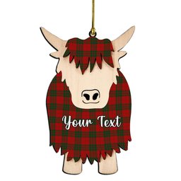 ScotsTee Shop Scottish MacGregor of Glenstrae Couple Tartan Highland Cow Ornament Acrylic