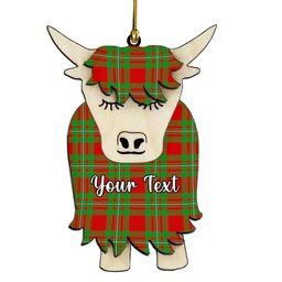 ScotsTee Shop Scottish Gregor Modern Couple Tartan Highland Cow Ornament Acrylic
