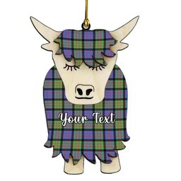 ScotsTee Shop Scottish McDonald Ancient Couple Tartan Highland Cow Ornament Acrylic