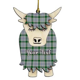 ScotsTee Shop Scottish Milne dress green Couple Tartan Highland Cow Ornament Acrylic