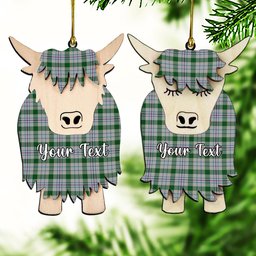 ScotsTee Shop Scottish Milne dress green Couple Tartan Highland Cow Ornament Acrylic