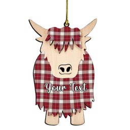 ScotsTee Shop Scottish MacFie Dress Modern Couple Tartan Highland Cow Ornament Acrylic