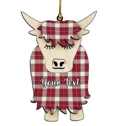 ScotsTee Shop Scottish MacFie Dress Modern Couple Tartan Highland Cow Ornament Acrylic