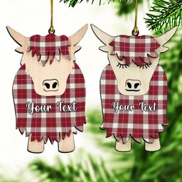 ScotsTee Shop Scottish MacFie Dress Modern Couple Tartan Highland Cow Ornament Acrylic