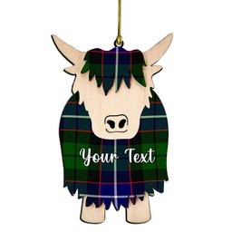 ScotsTee Shop Scottish Russell SC Couple Tartan Highland Cow Ornament Acrylic