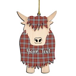 ScotsTee Shop Scottish Perry Arisaid Couple Tartan Highland Cow Ornament Acrylic
