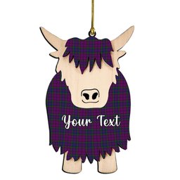 ScotsTee Shop Scottish Wardlaw Couple Tartan Highland Cow Ornament Acrylic