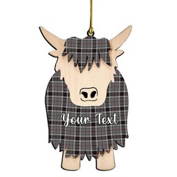 ScotsTee Shop Scottish Thompson Grey Dress Couple Tartan Highland Cow Ornament Acrylic