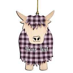 ScotsTee Shop Scottish MacPherson Hunting Modern Couple Tartan Highland Cow Ornament Acrylic