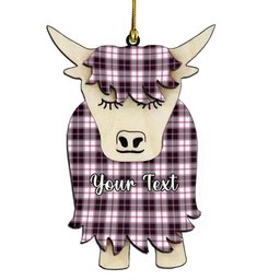 ScotsTee Shop Scottish MacPherson Hunting Modern Couple Tartan Highland Cow Ornament Acrylic