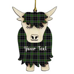 ScotsTee Shop Scottish Webster Couple Tartan Highland Cow Ornament Acrylic