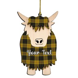 ScotsTee Shop Scottish MacLeod of Lewis Ancient Couple Tartan Highland Cow Ornament Acrylic