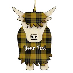 ScotsTee Shop Scottish MacLeod of Lewis Ancient Couple Tartan Highland Cow Ornament Acrylic