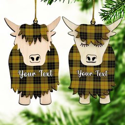 ScotsTee Shop Scottish MacLeod of Lewis Ancient Couple Tartan Highland Cow Ornament Acrylic