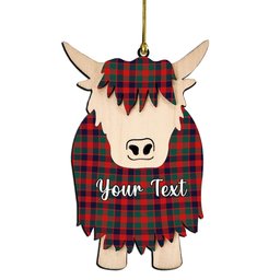 ScotsTee Shop Scottish McGowan Modern Couple Tartan Highland Cow Ornament Acrylic