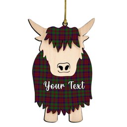 ScotsTee Shop Scottish MacBean of Tomatin Couple Tartan Highland Cow Ornament Acrylic