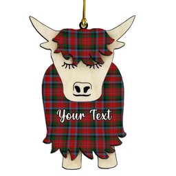 ScotsTee Shop Scottish MacDuff 2 Couple Tartan Highland Cow Ornament Acrylic
