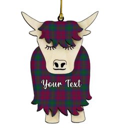 ScotsTee Shop Scottish McGlynn Couple Tartan Highland Cow Ornament Acrylic