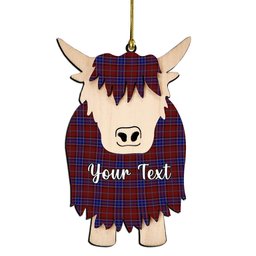 ScotsTee Shop Scottish Hudson Couple Tartan Highland Cow Ornament Acrylic
