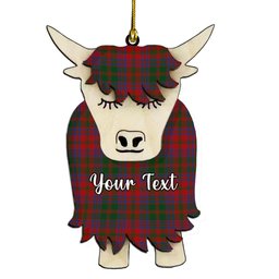 ScotsTee Shop Scottish Stewart of Urrard Couple Tartan Highland Cow Ornament Acrylic