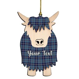 ScotsTee Shop Scottish McRae of America Couple Tartan Highland Cow Ornament Acrylic