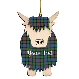 ScotsTee Shop Scottish MacLennan Ancient Couple Tartan Highland Cow Ornament Acrylic