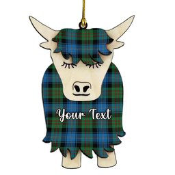 ScotsTee Shop Scottish Young Melvina Ancient Couple Tartan Highland Cow Ornament Acrylic