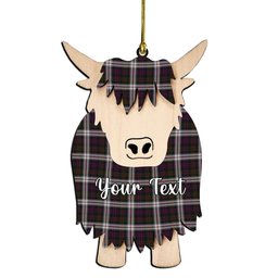 ScotsTee Shop Scottish McDonald Dress Couple Tartan Highland Cow Ornament Acrylic