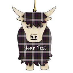 ScotsTee Shop Scottish McDonald Dress Couple Tartan Highland Cow Ornament Acrylic