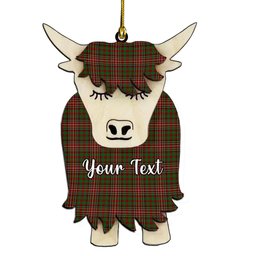 ScotsTee Shop Scottish Mars Couple Tartan Highland Cow Ornament Acrylic