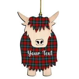 ScotsTee Shop Scottish Livingstone MacLay MacLeay Couple Tartan Highland Cow Ornament Acrylic