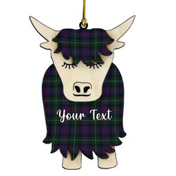 ScotsTee Shop Scottish Wilsons 230 Couple Tartan Highland Cow Ornament Acrylic