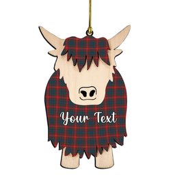 ScotsTee Shop Scottish Wilson 04 Couple Tartan Highland Cow Ornament Acrylic
