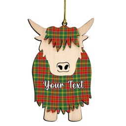 ScotsTee Shop Scottish McDonald of Kingsburgh Modern Couple Tartan Highland Cow Ornament Acrylic