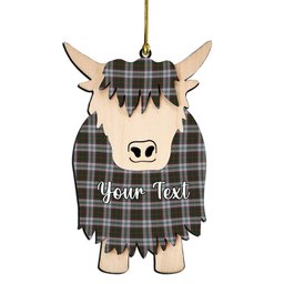 ScotsTee Shop Scottish Stewart of Appin Dress 1 Couple Tartan Highland Cow Ornament Acrylic