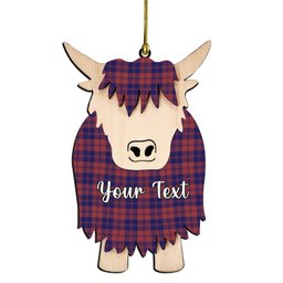 ScotsTee Shop Scottish MacGregor of Glengyle Couple Tartan Highland Cow Ornament Acrylic