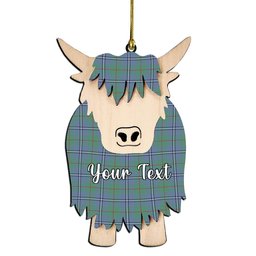ScotsTee Shop Scottish Irvine of Glentulchan Ancient Couple Tartan Highland Cow Ornament Acrylic