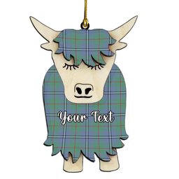ScotsTee Shop Scottish Irvine of Glentulchan Ancient Couple Tartan Highland Cow Ornament Acrylic
