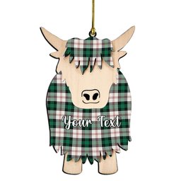 ScotsTee Shop Scottish Ross Arisaid Modern Couple Tartan Highland Cow Ornament Acrylic
